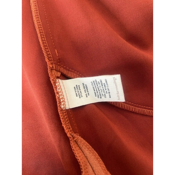 Soft Surroundings Faux Suede Orange Duster Coat Jacket Cardigan Embroidered Sz L - Picture 4 of 11